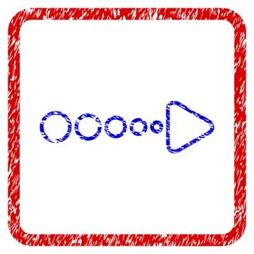 Pull Arrow Right Grunge Framed Icon Stock Illustration