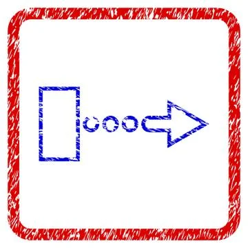 Pull Arrow Right Grunge Framed Icon Stock Illustration