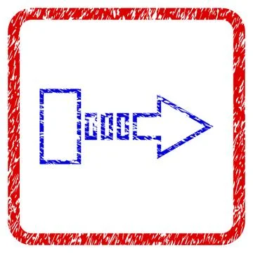 Pull Arrow Right Grunge Framed Icon Stock Illustration