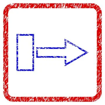 Pull Arrow Right Grunge Framed Icon Stock Illustration
