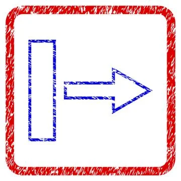 Pull Arrow Right Grunge Framed Icon Stock Illustration