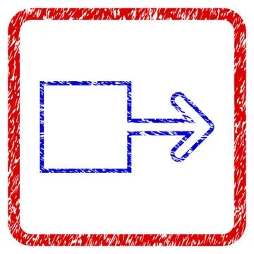 Pull Arrow Right Grunge Framed Icon Stock Illustration