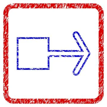 Pull Arrow Right Grunge Framed Icon Stock Illustration