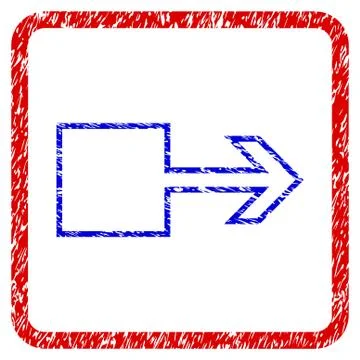 Pull Arrow Right Grunge Framed Icon Stock Illustration