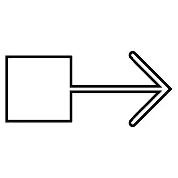 Pull Arrow Right Outline Vector Icon Stock Illustration