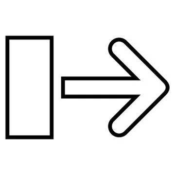 Pull Arrow Right Outline Vector Icon Stock Illustration