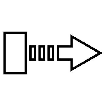 Pull Arrow Right Outline Vector Icon Stock Illustration