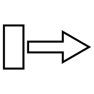 Pull Arrow Right Stroke Vector Icon Stock Illustration