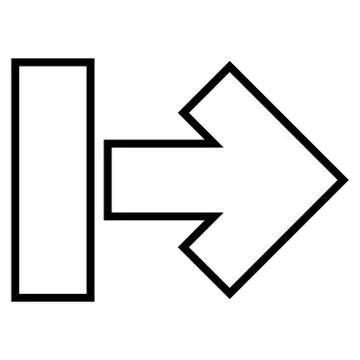 Pull Arrow Right Thin Line Vector Icon Stock Illustration