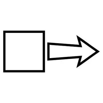 Pull Arrow Right Thin Line Vector Icon Stock Illustration