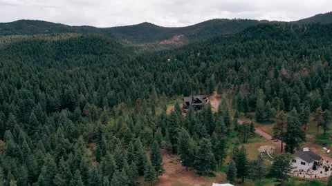 Pull away drone aerial view over an American lush green suburban neighborhood. Stock Footage 280116782