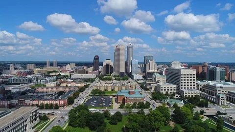 Pull Away Shot of Downtown Indianapolis - Part 4 Stock Footage