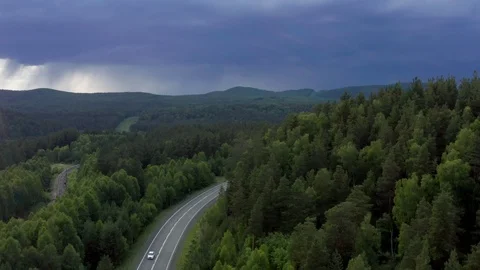 The pull away shot a mountainous  area. Stock Footage 113646435