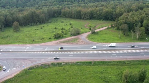 Pull away shot over the crossroads. Stock Footage 112004840