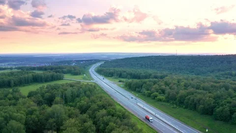 Pull away shot over the road. Stock Footage 112005065