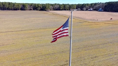 Pull Away Shot of a US Flag Stock Footage 330056951