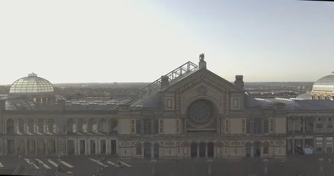 Pull back aerial shot of Alexandra Palace Stock Footage 88927778
