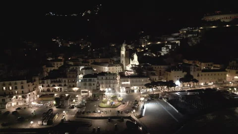 Pull back on Amalfi coastline Stock Footage 312242247