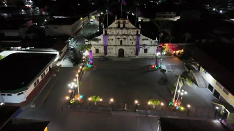 Pull back church Panajachel Stock Footage 267452575