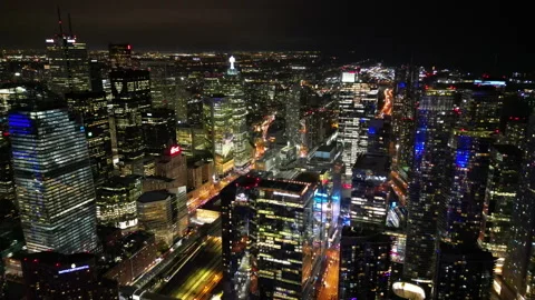 Pull back downtown Toronto Stock Footage 240753400