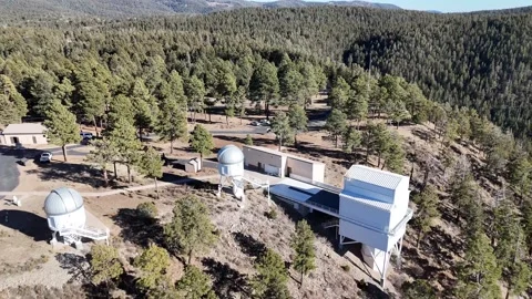 Pull Back Drone Shot Apache Point Observatory Stock Footage 307481421