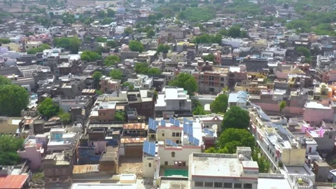 Pull-Back Drone Shot of Jojawar Village, Rajasthan Video stock 314974830