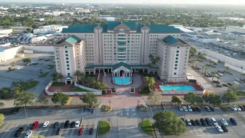 Pull back Florida Hotel sunrise Stock Footage 248190570