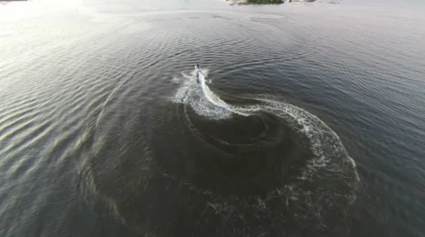 Pull back of jet ski at the lake Stock-Footage 50447008