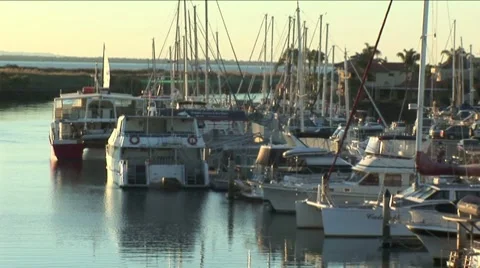 Pull Back Marina Stock Footage 8606621