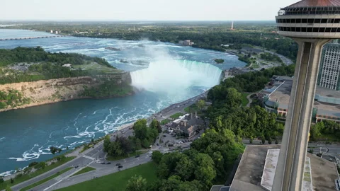 Pull back on Niagara Falls Stock Footage 246549827