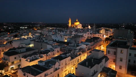 Pull back on Ostuni city Stock Footage 316772427