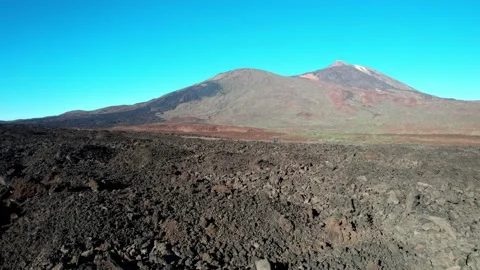 Pull back over old lava flow from dormant Mt Teide volcano, Tenerife Video stock 231789854