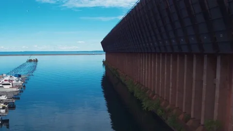 Pull Back Reveal Of Ore Dock Stock Footage 71328641