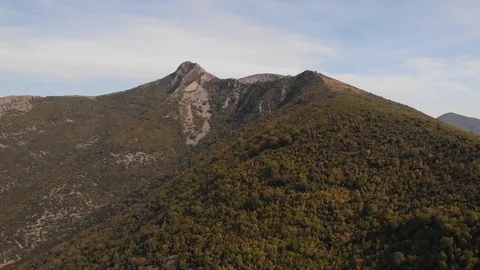 Pull back shot of mountain peak  Stock Footage 117735390