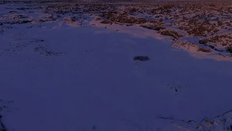 Pull back shot of Volcanic landscape Stock Footage 82871356