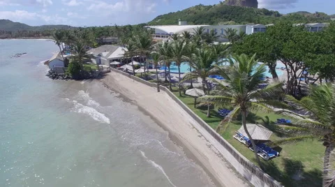 Pull back of sunny beach resort Stock Footage 66338822