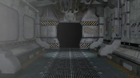 Pull Back Thru A 3D Model Of Science Fiction Tunnel Stock Footage 42926311