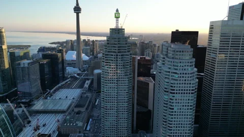 Pull back Toronto Sunset Stock Footage 240745272