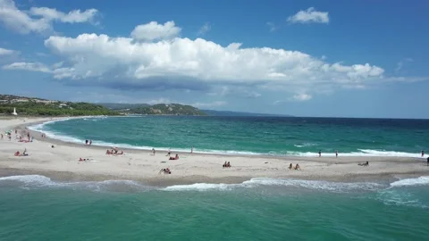Pull back view of Possidi, Greece. 4K Drone Video. Stock-Footage 162486562