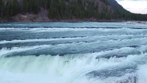 Pull Back from Waterfall Stock Footage 73058881