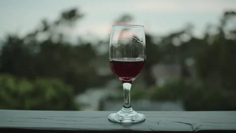 Pull back wine on rail sunset Stock Footage 305491760