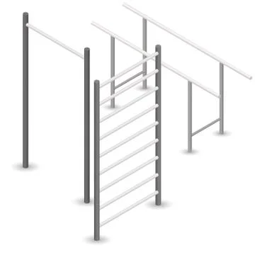 Pull-up bar in 3D, vector illustration. Stock Illustration