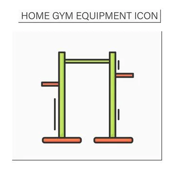Pull up bar color icon Stock Illustration