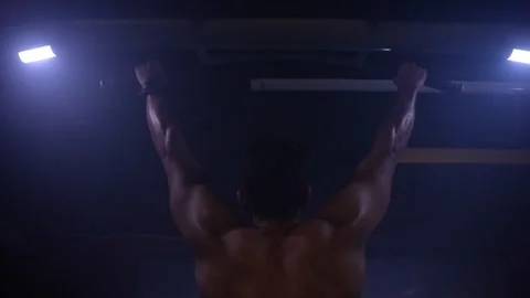 Pull up bar exercise Stock Footage 247285362