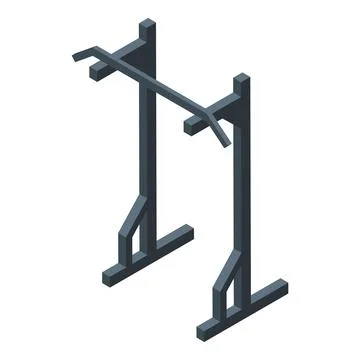 Pull up bar standing isometrically representing fitness equipment 스톡 일러스트