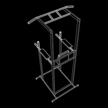 Pull up bar. Upper body workout, bodybuilding exercise. Illustrazione stock