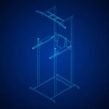 Pull up bar. Upper body workout, bodybuilding exercise. Illustrazione stock