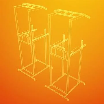 Pull up bar. Upper body workout, bodybuilding exercise. Stock Illustration