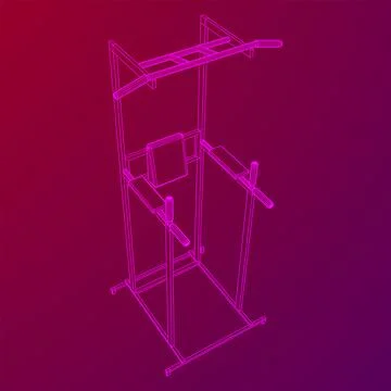 Pull up bar. Upper body workout, bodybuilding exercise. Illustrazione stock