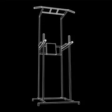 Pull up bar. Upper body workout, bodybuilding exercise. Stock Illustration